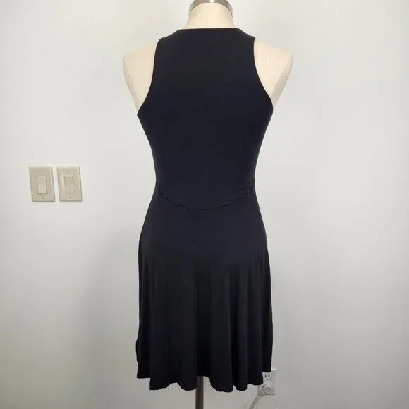 Athleta Santorini Thera Dress S Black Sleeveless Short Fit & Flare 531173 - Picture 3 of 11